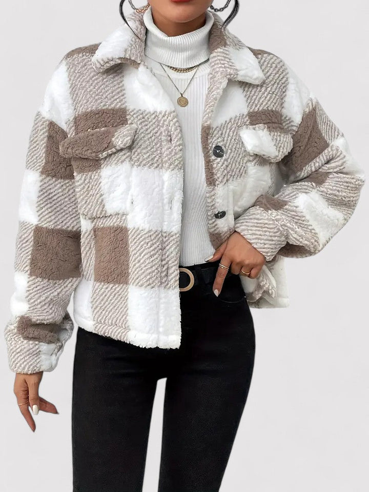 Ancien | Checkered Ladies Jacket with Buttoned Closure afbeelding 4