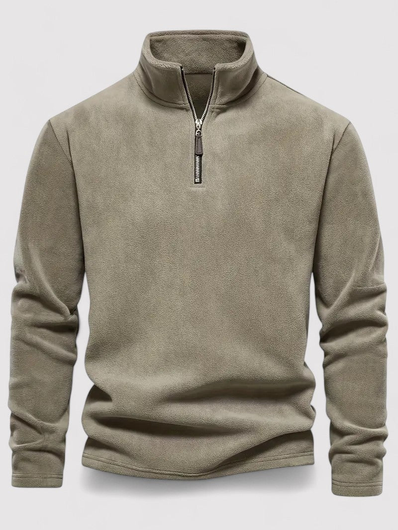 Ancien | Men's Half Zip Fleece Crew Neck Sweater afbeelding 1