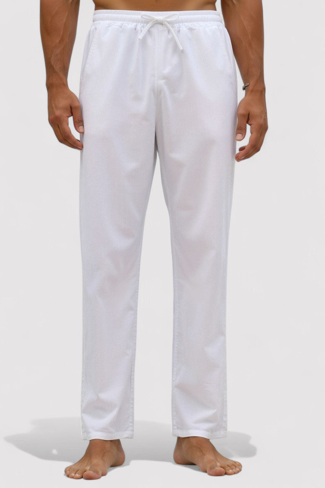 Ancien | Men's Old Money Cotton & Linen Blend Drawstring Pants afbeelding 6