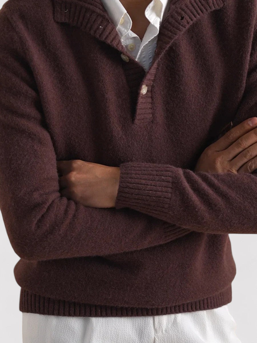 Ancien | Old Money Half-button Cashmere Sweater afbeelding 4