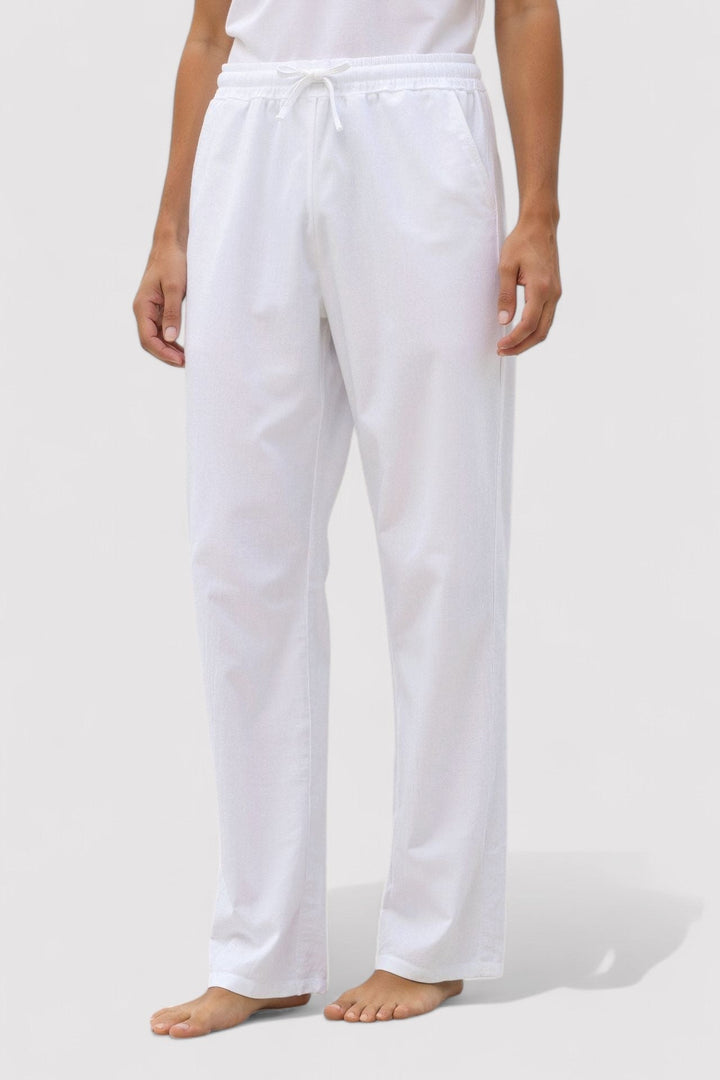 Ancien | Men's Old Money Cotton & Linen Blend Drawstring Pants afbeelding 2