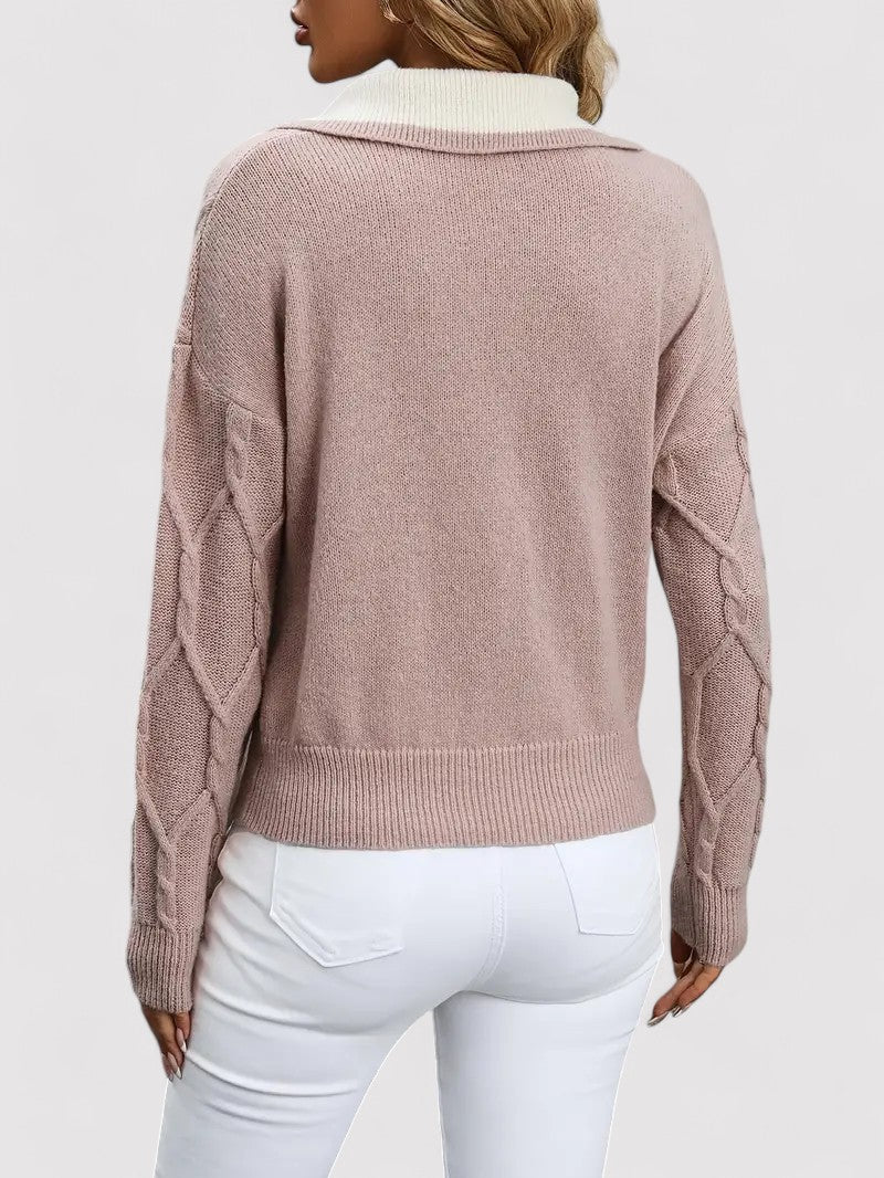 Ancien | Women's Cable Knitted Autumn Sweater afbeelding 6