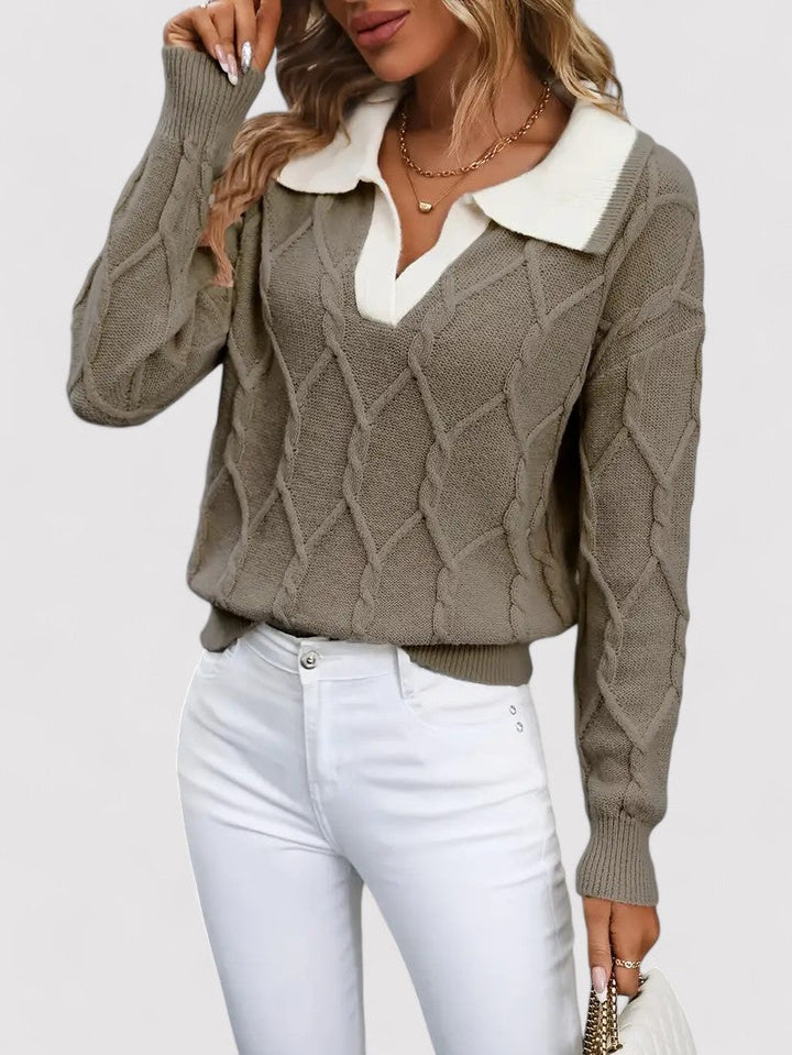 Ancien | Women's Cable Knitted Autumn Sweater afbeelding 10