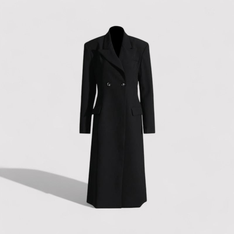 Ancien | Elegant Long Noir Coat afbeelding 1