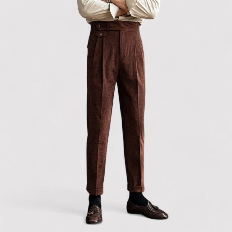 Ancien | Men's Corduroy Pleated Trousers afbeelding 2