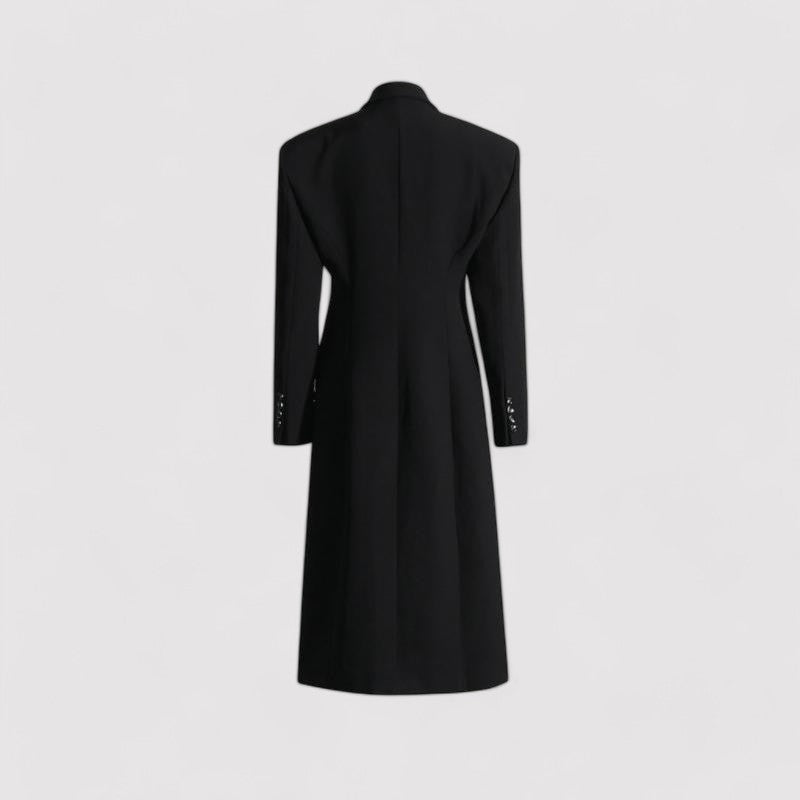 Ancien | Elegant Long Noir Coat afbeelding 2