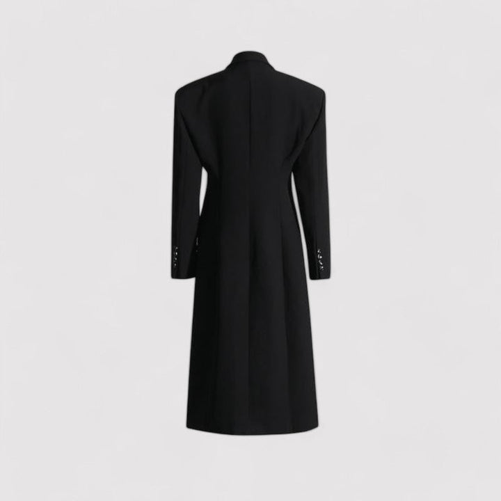Ancien | Elegant Long Noir Coat afbeelding 2