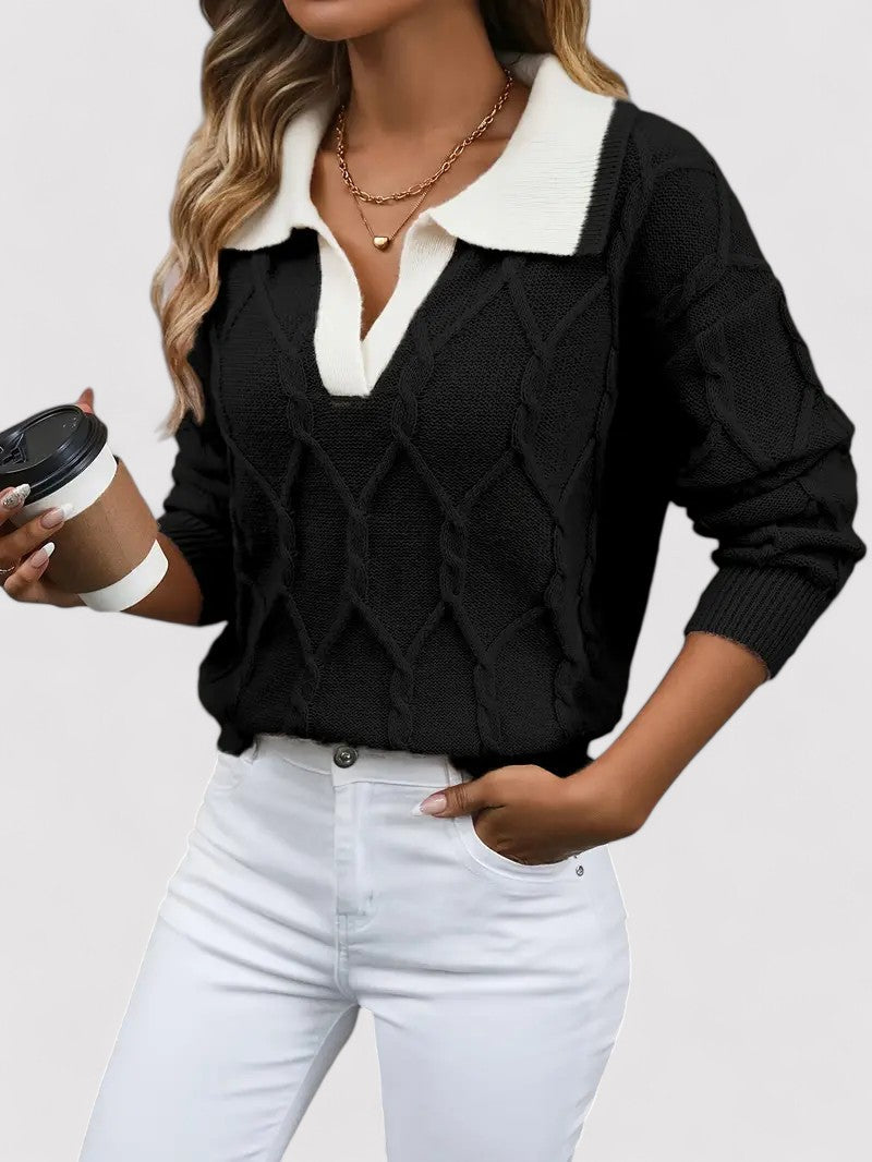 Ancien | Women's Cable Knitted Autumn Sweater afbeelding 16