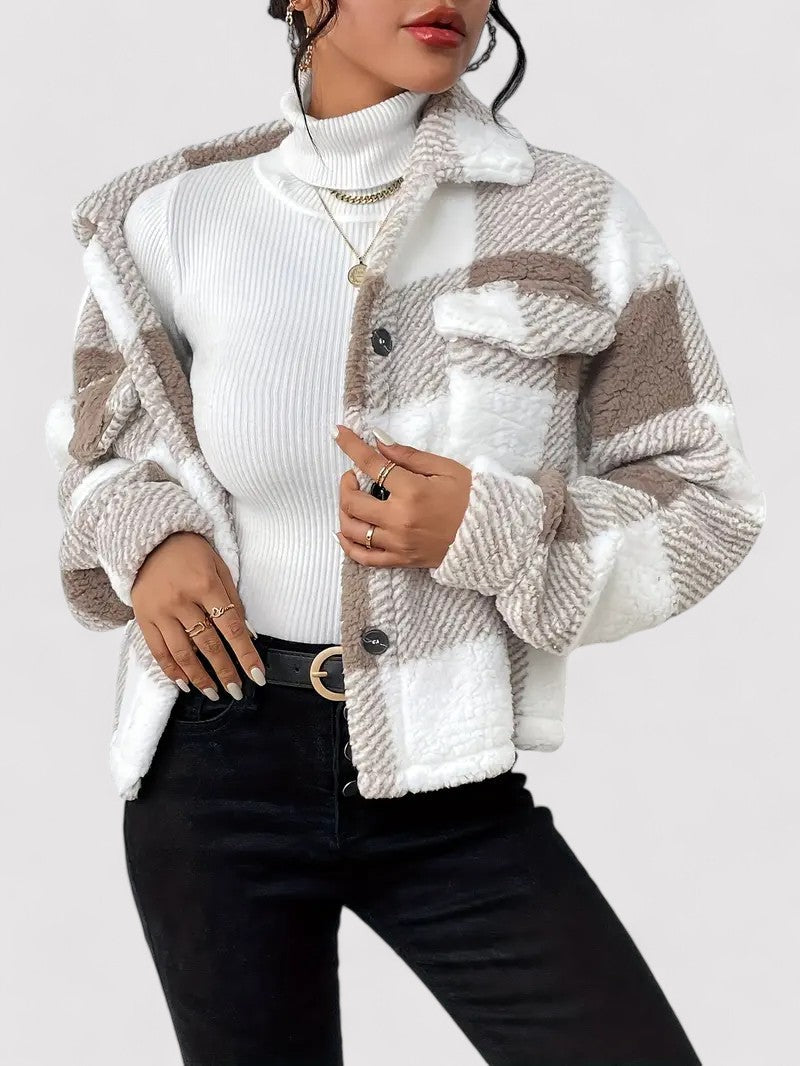 Ancien | Checkered Ladies Jacket with Buttoned Closure afbeelding 3