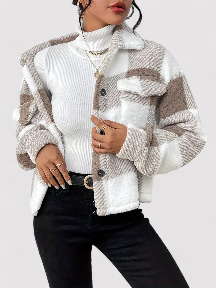 Ancien | Checkered Ladies Jacket with Buttoned Closure afbeelding 3