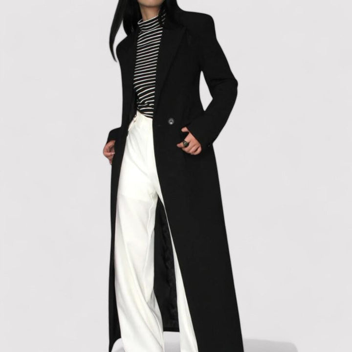 Ancien | Elegant Long Noir Coat afbeelding 3
