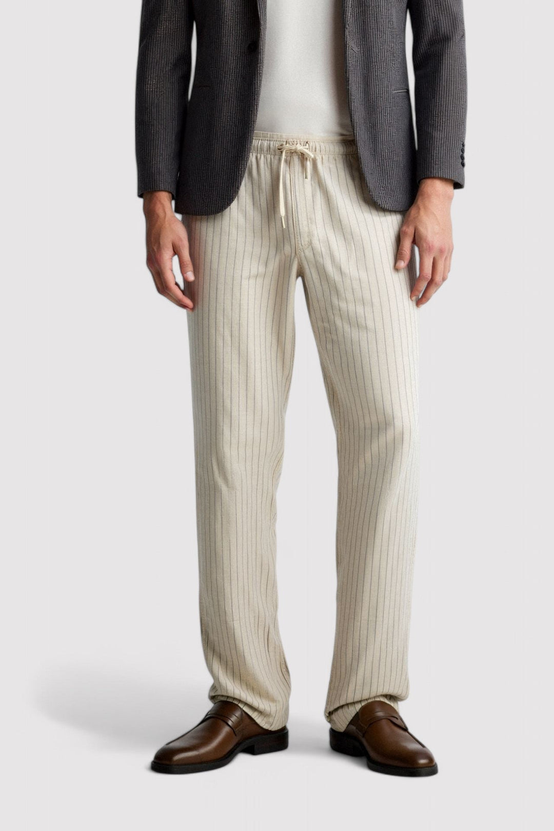 Ancien | Men's Old Money Breathable Solid Drawstring Linen Pants afbeelding 2