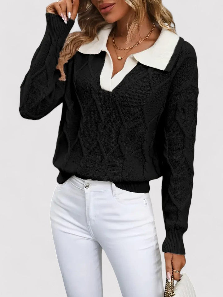 Ancien | Women's Cable Knitted Autumn Sweater afbeelding 14