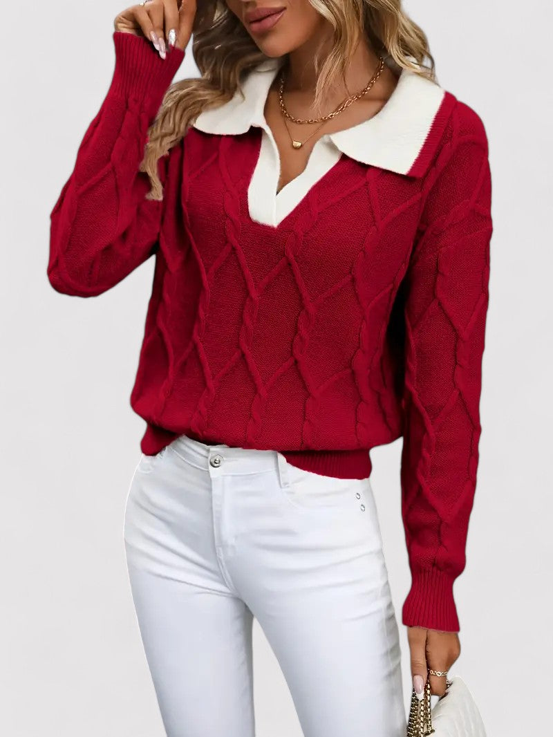 Ancien | Women's Cable Knitted Autumn Sweater afbeelding 17