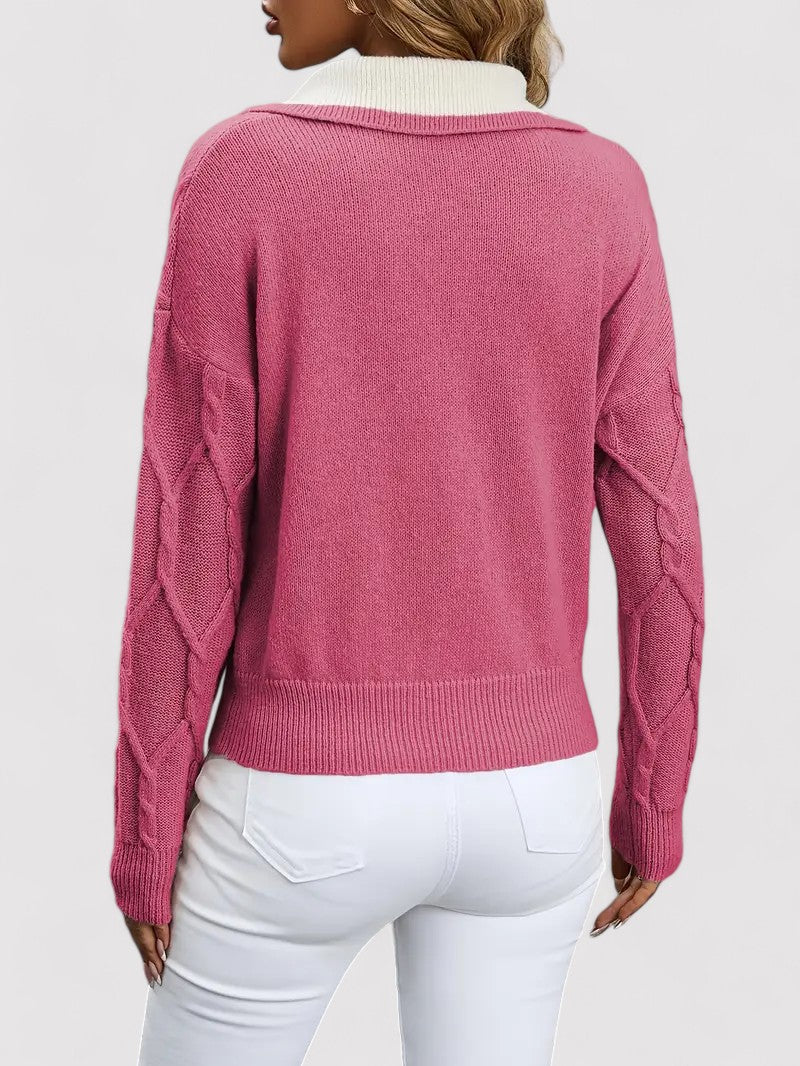Ancien | Women's Cable Knitted Autumn Sweater afbeelding 2