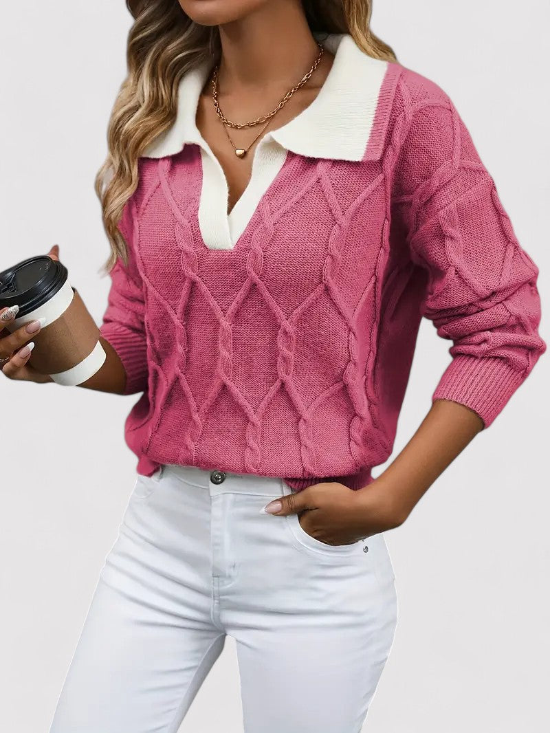 Ancien | Women's Cable Knitted Autumn Sweater afbeelding 4