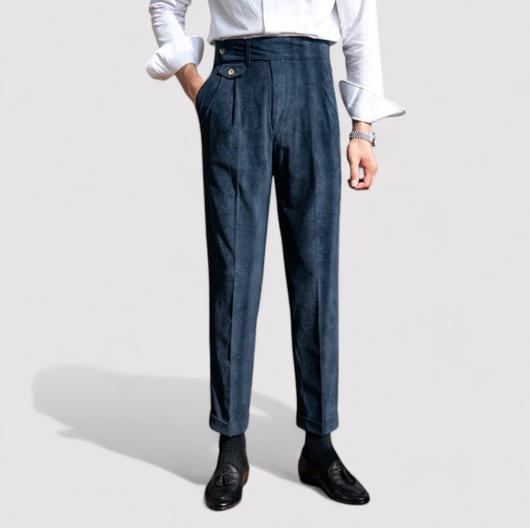 Ancien | Men's Corduroy Pleated Trousers afbeelding 5