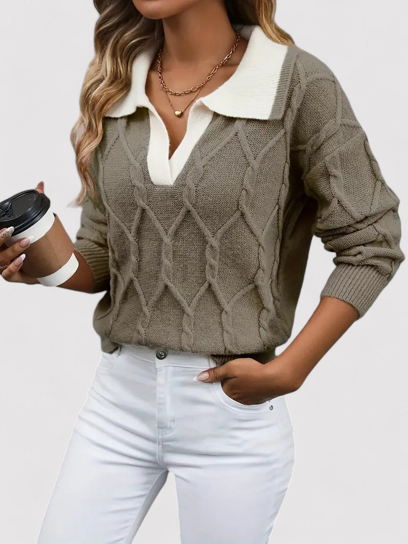 Ancien | Women's Cable Knitted Autumn Sweater afbeelding 9