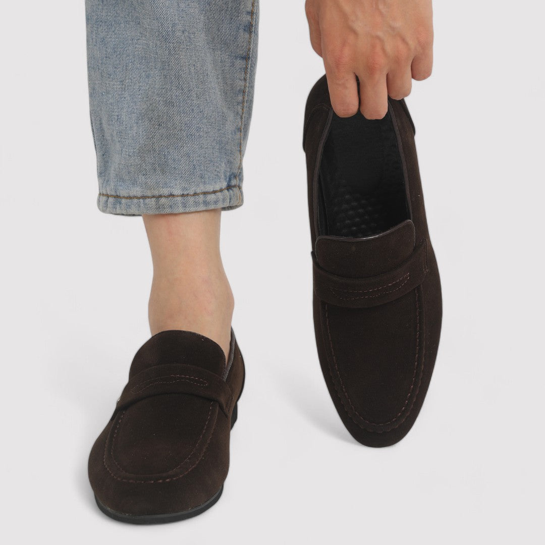 Ancien | Old Money Suede Penny Loafers afbeelding 4