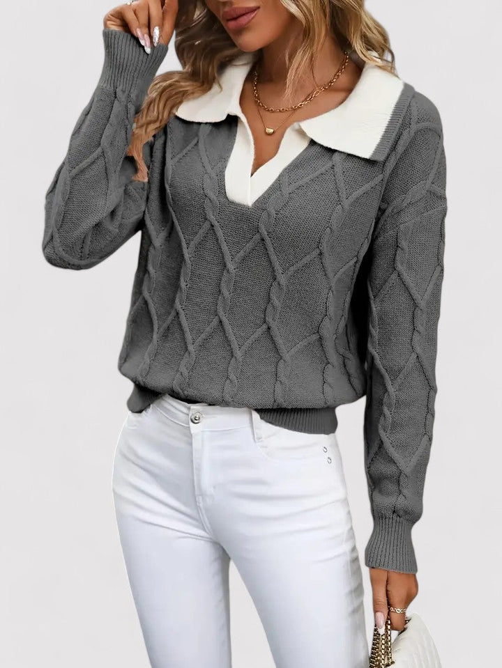 Mae | Women's autumn sweater with cable knit design