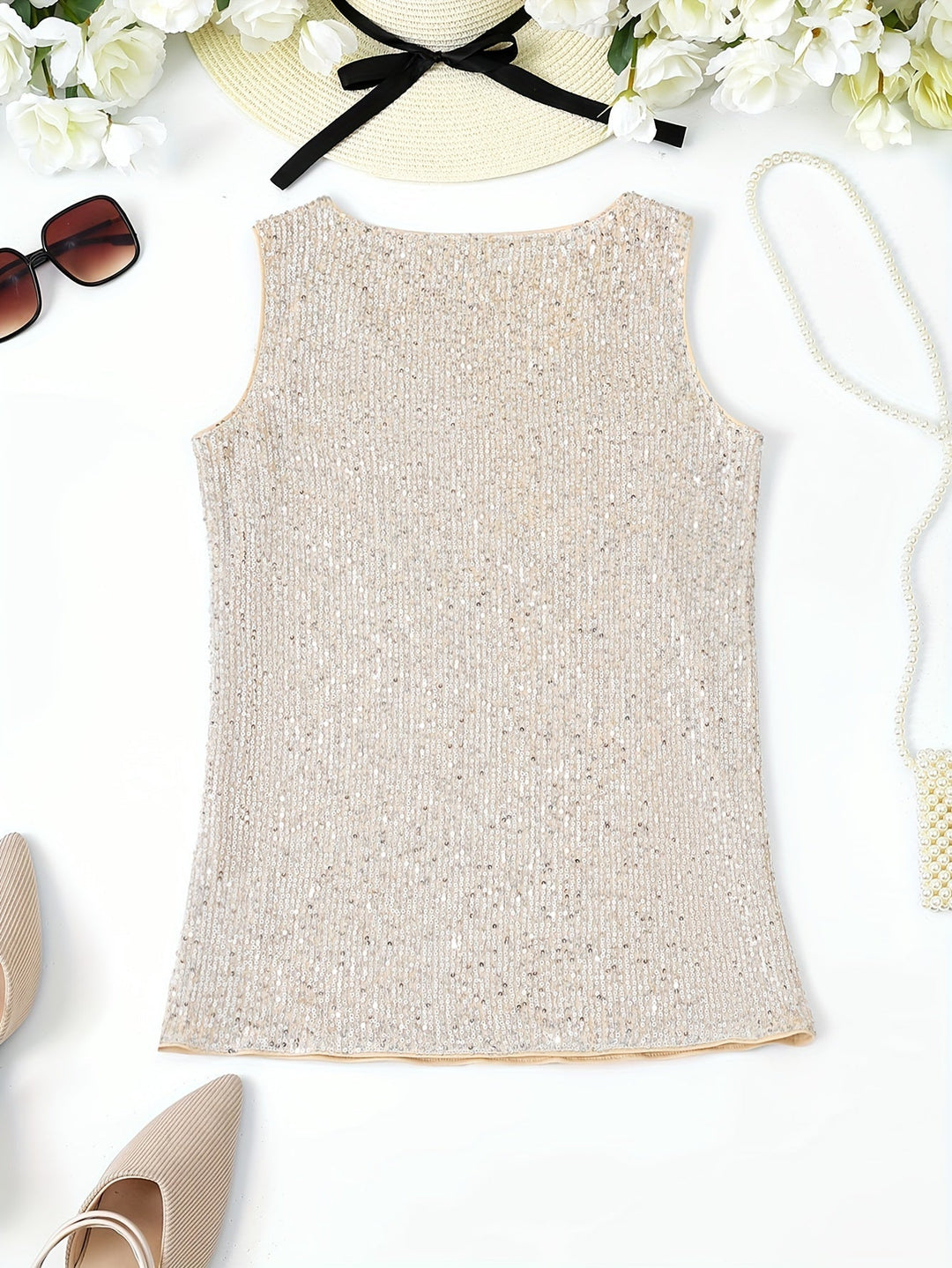 Lila | Stylish stitched V-neck tank top