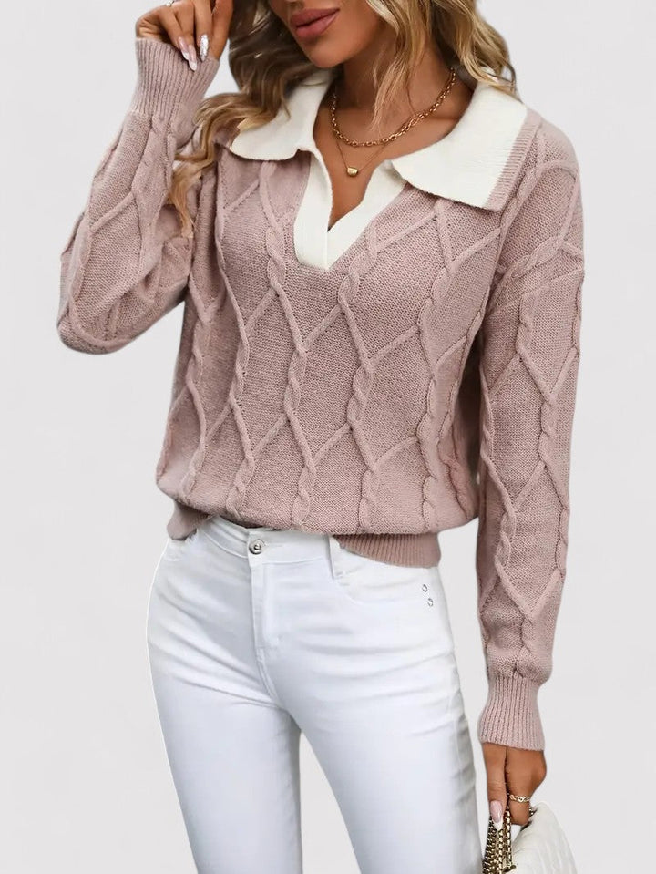 Ancien | Women's Cable Knitted Autumn Sweater afbeelding 5