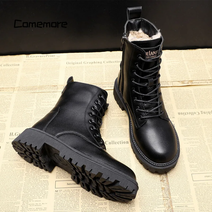 Louisa | Black Leather Winter Boots afbeelding 2