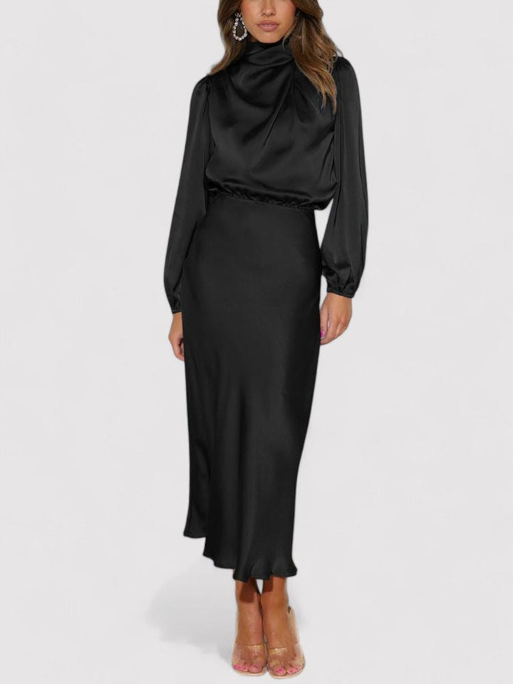 Ancien | Luxury Satin Long-Sleeved Dress afbeelding 6
