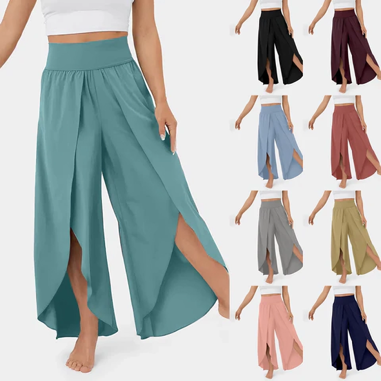 Mia | Trendy women's wide-leg pants with stylish split