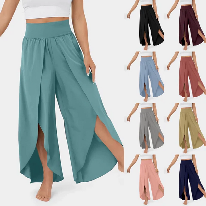 Mia | Trendy women's wide-leg pants with stylish split