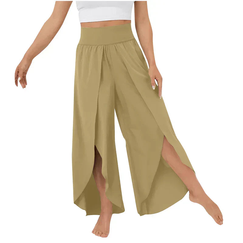 Mia | Trendy women's wide-leg pants with stylish split
