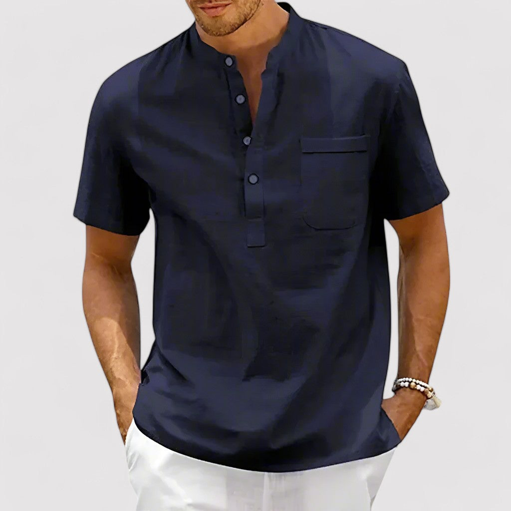 Ancien | Men's Pure Linen Shirt afbeelding 3