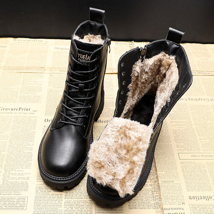 Louisa | Black Leather Winter Boots afbeelding 1