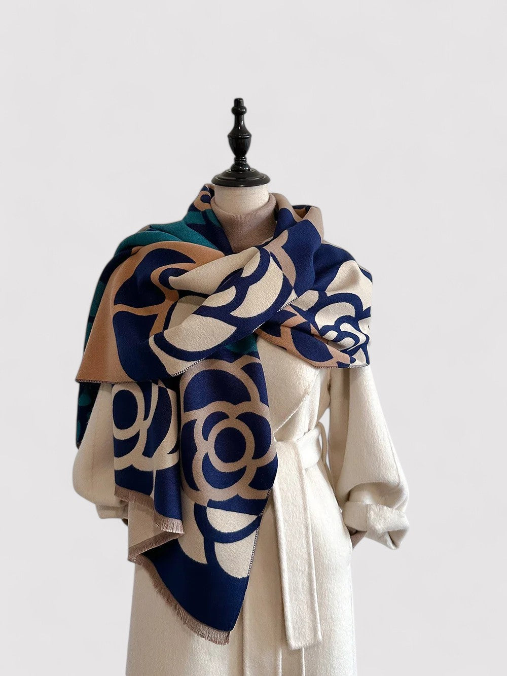 Flora | Women's Double-sided Cashmere Pashmina Scarf