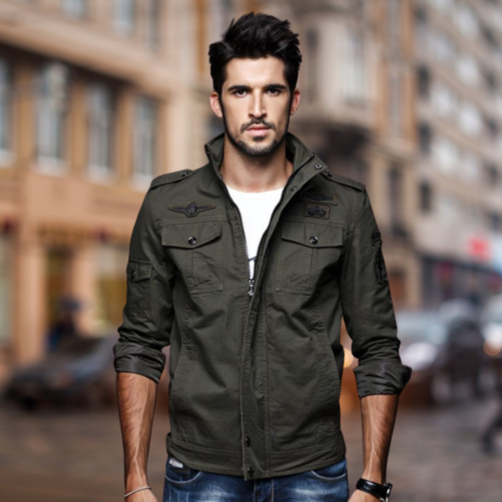 Oliver | Elegant casual windbreaker with stand-up collar for men