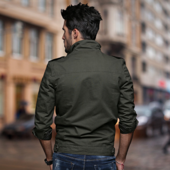 Oliver | Elegant casual windbreaker with stand-up collar for men