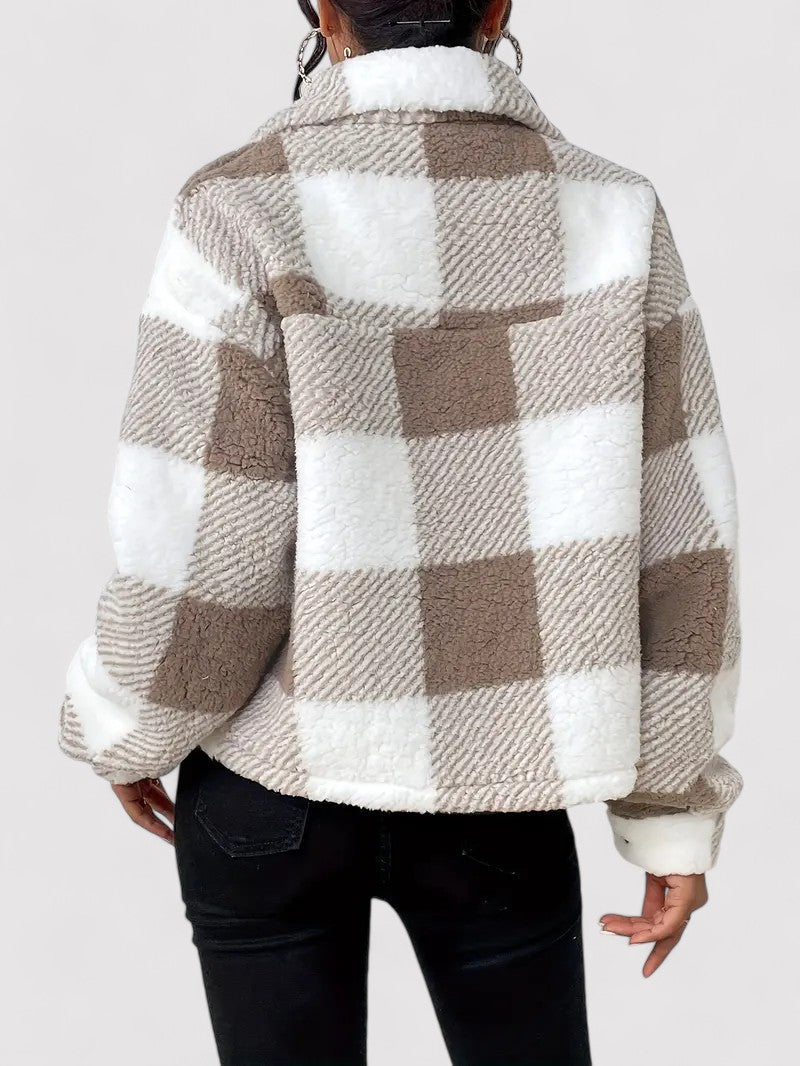 Ancien | Checkered Ladies Jacket with Buttoned Closure afbeelding 2