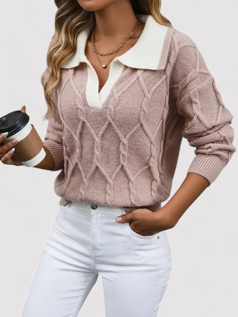 Ancien | Women's Cable Knitted Autumn Sweater afbeelding 8