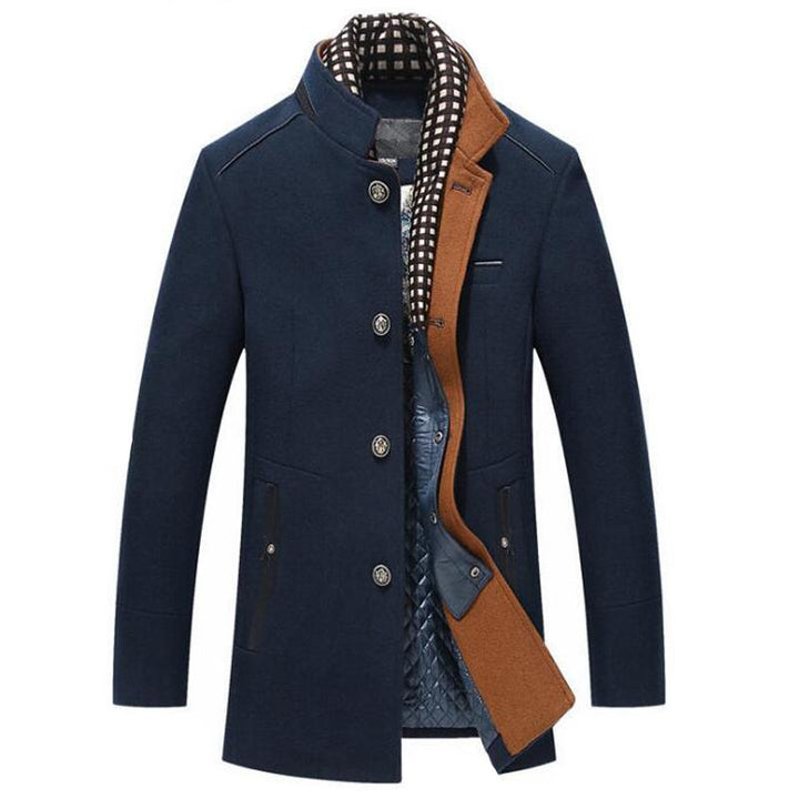 West Louis™ Wool Cashmere Detachable Scarf Coat afbeelding 1