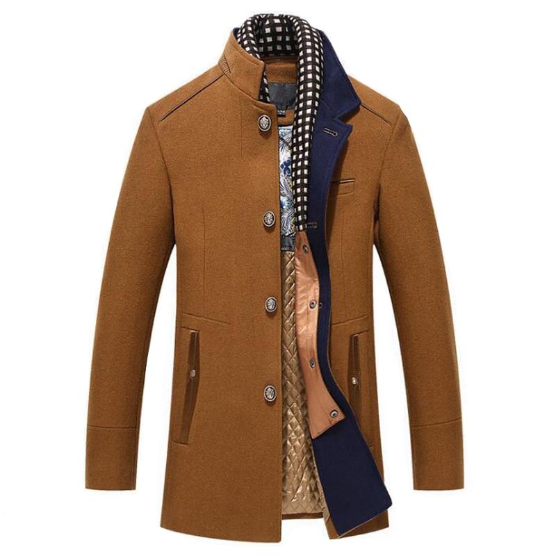 West Louis™ Wool Cashmere Detachable Scarf Coat afbeelding 3