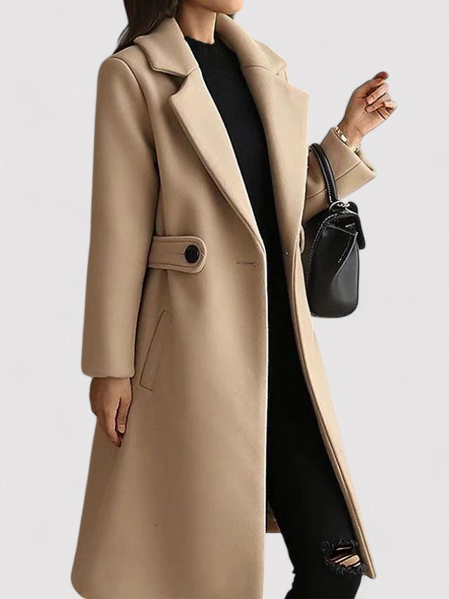 Ancien | Wool Winter Coat with Narrow Belt afbeelding 2