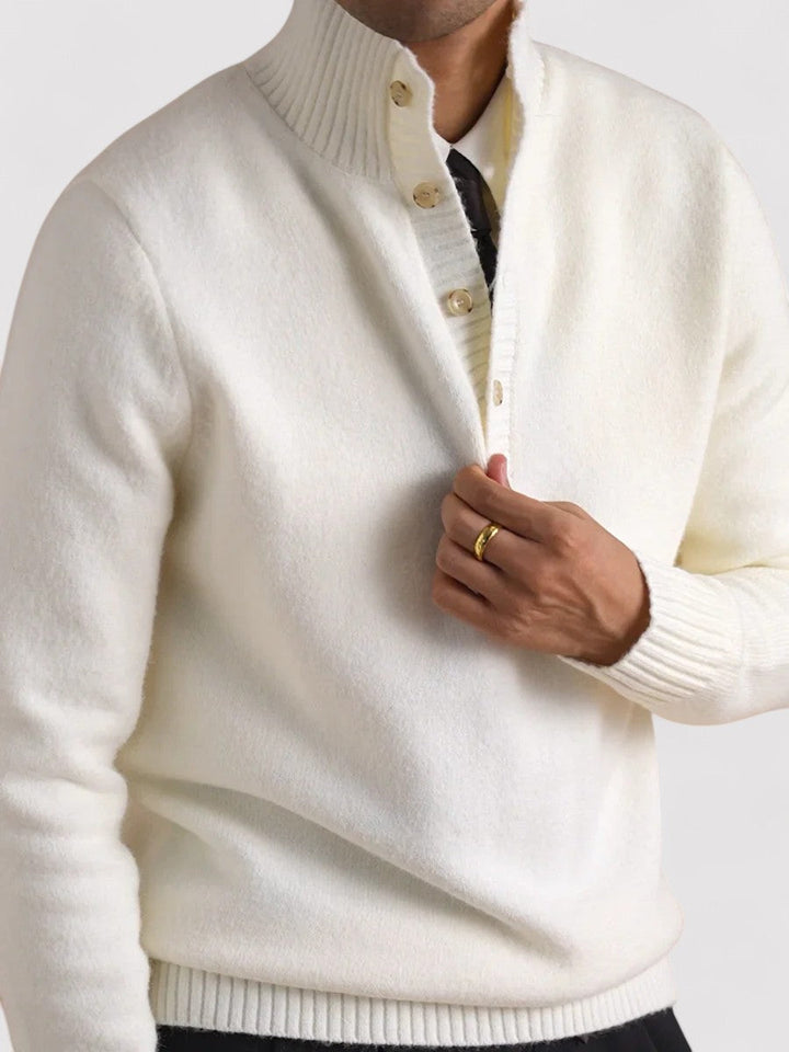 Ancien | Old Money Half-button Cashmere Sweater afbeelding 2