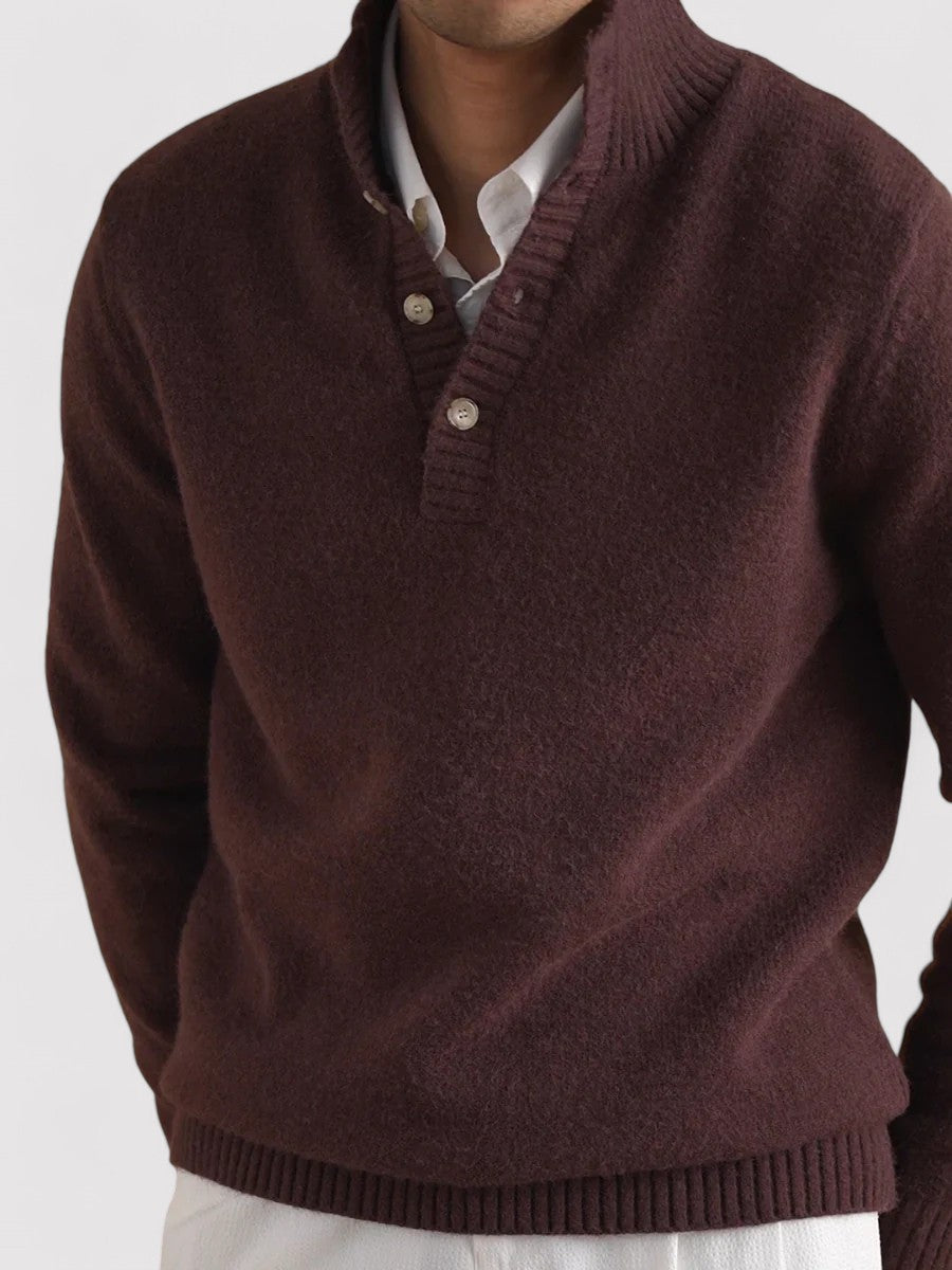 Ancien | Old Money Half-button Cashmere Sweater afbeelding 5