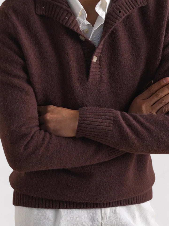 Ancien | Old Money Half-button Cashmere Sweater afbeelding 4