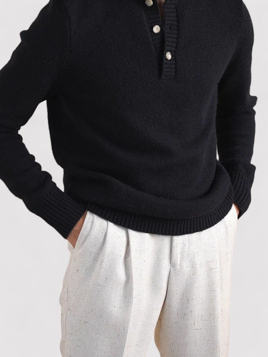 Ancien | Old Money Half-button Cashmere Sweater afbeelding 6