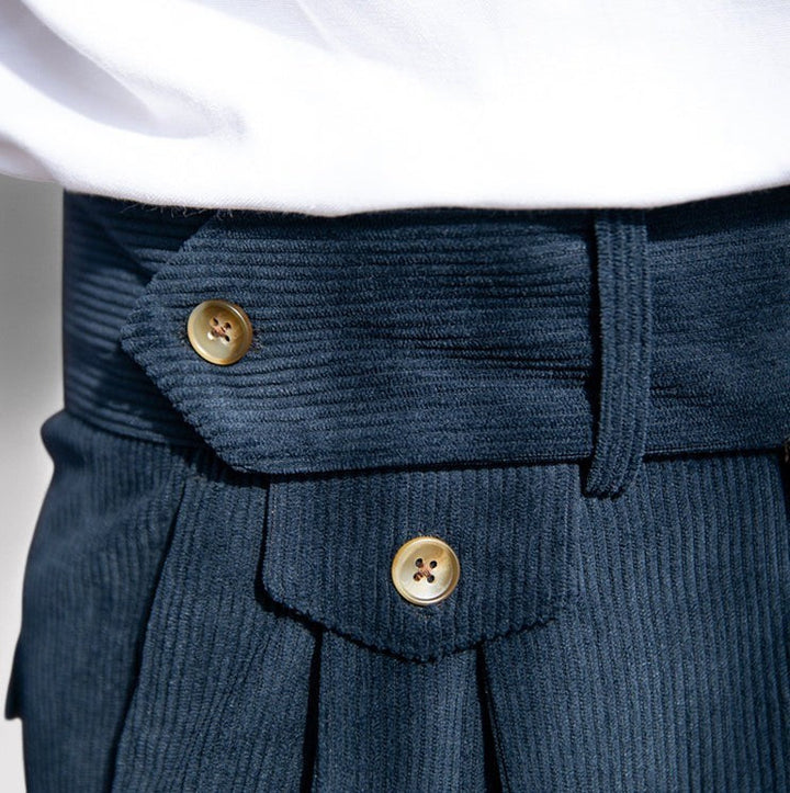 Ancien | Men's Corduroy Pleated Trousers afbeelding 8