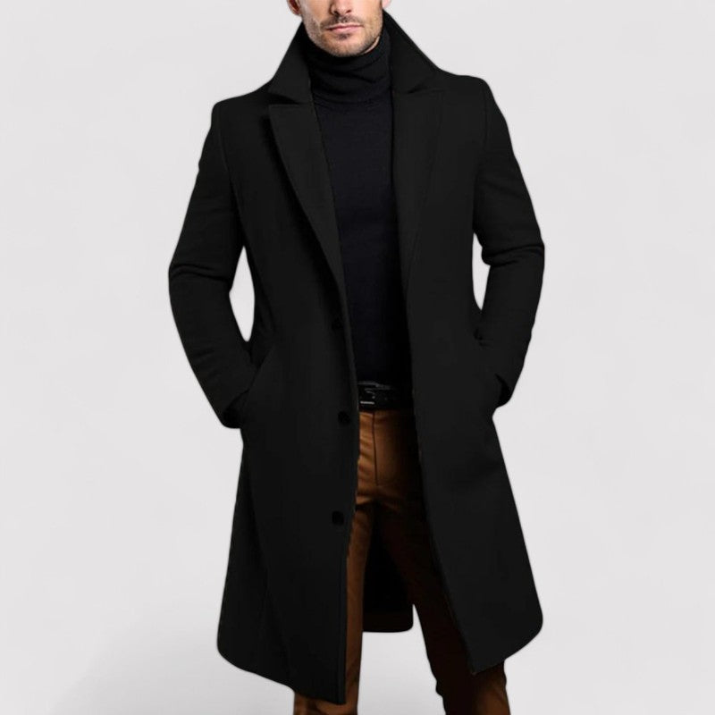 Ancien | Men's Long Merino Wool Winter Coat afbeelding 1