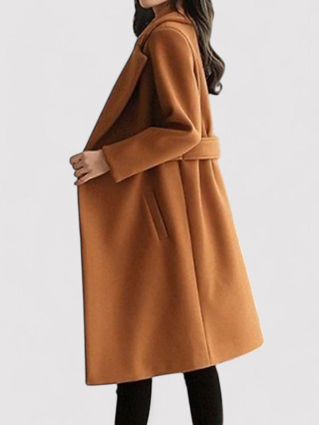Ancien | Wool Winter Coat with Narrow Belt afbeelding 5