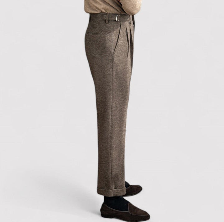 Ancien | Men's Houndstooth Edinburgh Straight Fit Trousers afbeelding 4