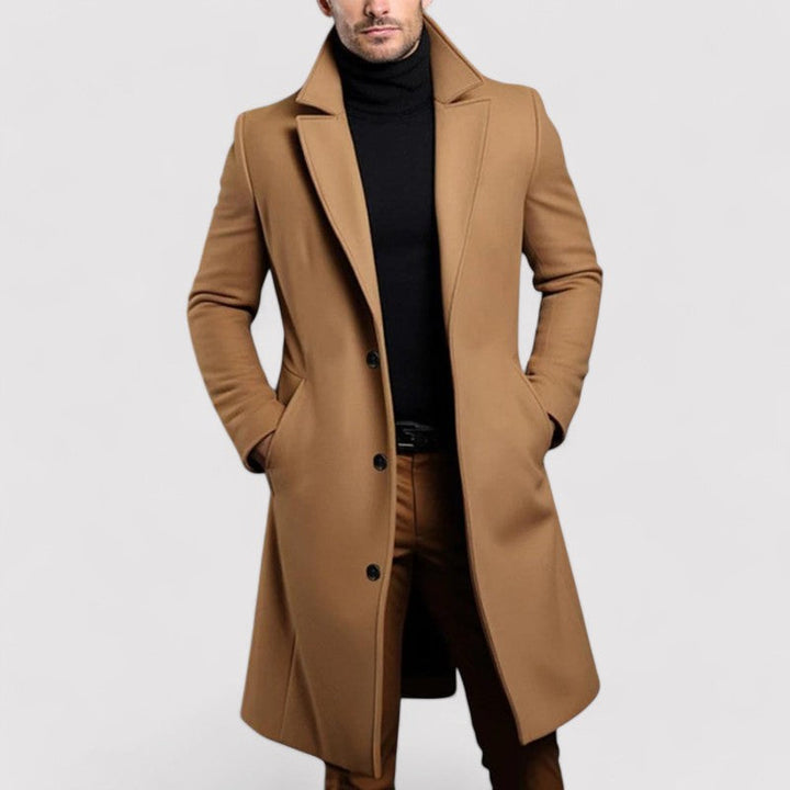 Ancien | Men's Long Merino Wool Winter Coat afbeelding 2